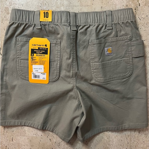 WOMEN'S RUGGED FLEX® RELAXED FIT CANVAS WORK SHORT Size 10 - Picture 4 of 7